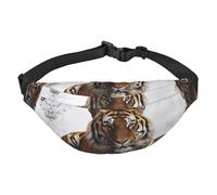 Big Tiger Sac banane pour homme et femme - Sac banane à bandoulière pour partout - Sac banane avec sangle réglable - Sac de poitrine décontracté pour la randonnée en plein air - Noir - Taille unique,