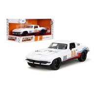 Big Time Muscle 1:24 1966 Chevy Corvette Sting Ray Voiture moulée sous Pression, Jouets pour Enfants et Adultes (Blanc)