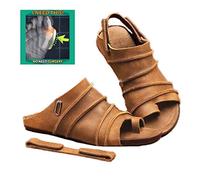 Big Toe Bone Valgus Corrector Slippers Hallux Open Toe Shoes Womens Bunions Orthopedic Sandals with Arch Support for Summer Beach Travel - Pain Relief of Foot Redness and Swelling (Khaki 39 EU)