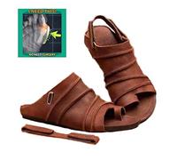 Big Toe Bone Valgus Corrector Slippers Hallux Open Toe Shoes Womens Bunions Orthopedic Sandals with Arch Support for Summer Beach Travel - Pain Relief of Foot Redness and Swelling (Brown 35 EU)