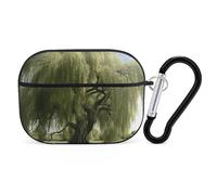 Big Trees Coque pour AirPod Pro, coque rigide anti-rayures en polycarbonate avec porte-clés, accessoires pour AirPod Pro 2e/1ère coque pour homme et femme, style noir