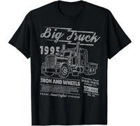 Big Truck Semi Truck Retro Distressed Tee Gift Unisex T-Shirt Black L