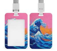 Big Wave Porte-badge rétractable style graffiti moderne avec clip pour carte de protection pour le travail, le bureau, les médecins, les infirmières