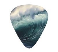 Big Waves in the sea Lot de 12 médiators avec boîte de rangement en ABS pour guitare acoustique et électrique, 3 options d'épaisseur