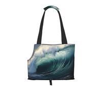 Big Waves in The Sea Sac fourre-tout pour animal domestique - Sac de transport pour petit chien, chat, design pliable, sac fourre-tout de voyage pour animaux de compagnie, pique-nique en plein air