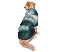 Big Waves in The Sea Sweat à capuche pour chiens de taille moyenne et grande - Manteau d'hiver pour animal de compagnie, noir