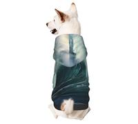 Big Waves in The Sea - Vêtements pour chiens - Sweat à capuche doux et chaud - Convient aux chiens et chats de petite et moyenne taille - Noir