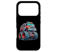 Big Wheels Fire Truck Firefighter Kids Boys Monster Truck Coque pour iPhone 17 Pro