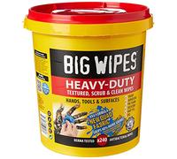 Big Wipes Heavy Duty Pro+ Lingettes en Seau (x240) Lingettes texturées Double Face avec Soins de la Peau Nettoie Les Mains, Les Outils et Les Surfaces Lingettes Robustes et Produits de Nettoyage