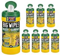 Big Wipes Lot de 8 boîtes de 640 lingettes nettoyantes multi-surfaces biodégradables ultra résistantes et super absorbantes 4 solvants bio-basés pour le commerce