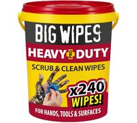 Big Wipes Pro+ Séau distributeur, Élimine peinture, huile, mousse PU, adhésifs. Enrichi aloe vera, vitamine E, lingettes double face, sans