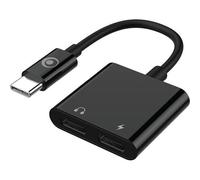 Bigben Connected Adaptateur USB-C (M) pour USB-C (F) USB Power Delivery 60W alimentation + audio noir