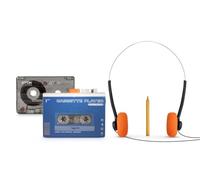 BIGBEN Baladeur Cassette Bluetooth 5.4, Enceinte BT, Lecteur Enregistreur, Auto-Reverse, Rechargeable USB-C, Pack Complet 4-en-1 avec Casque 3.5mm, K7 et crayon - idéal Mixtape - EPOK REWIND+ BTTAPEBL