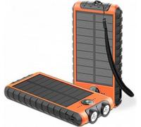 BigBen Connected, 10000mAh Solar Powerbank 2x USB-A + USB-C + lampe de poche + dragonne + boussole, noir
