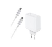 Chargeur Secteur USB C 65W Power Delivery GaN + Câble USB C/USB C Blanc