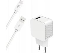 BigBen Connected, adaptateur secteur USB-A 3A FastCharge + câble USB-A / USB-C, blanc