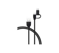 BBC Câble 2-en-1 USB A/micro USB et USB-C 1,2 m Noir