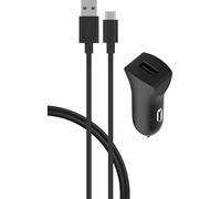 - Adaptateur d'alimentation pour voiture - 2.4 A (USB) - sur le câble : USB-C - noir