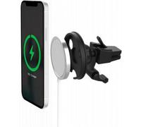 BigBen Connected, chargeur à induction compatible MagSafe 15W + support de voiture pour grille d'aération, blanc / noir