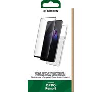 Pack coque semi-rigide silitrans BigBen Connected Transparent + Verre trempé 2,5D pour Oppo Reno 8