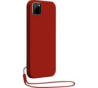 Coque pour RealMe C11 2021 en Silicone avec dragonne assortie Rouge