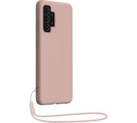 Coque pour Samsung Galaxy A32 5G en Silicone avec dragonne assortie Rose