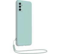 Coque pour Galaxy M52 5G en Silicone avec Dragonne Antichoc Bleu ciel