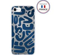 Coque pour iPhone SE 2022/SE/8/7/6S/6 Hybride avec Motifs imprimés Bleu
