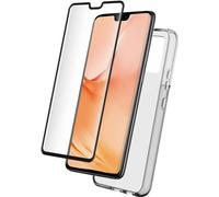 - Coque de protection pour téléphone portable - polyuréthanne thermoplastique (TPU) - transparent - avec Protecteur d'écran en verre trempé - pour
