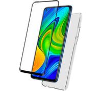 - Coque de protection pour téléphone portable - polyuréthanne thermoplastique (TPU) - transparent - avec Protecteur d'écran en verre trempé - pour