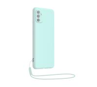 BigBen Coque pour Galaxy M52 5G en Silicone avec Dragonne Antichoc Bleu ciel