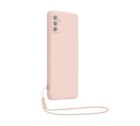 BigBen Coque pour Galaxy M52 5G en Silicone avec Dragonne Antichoc Rose