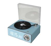 Bigben Interactive Enceinte Bluetooth Réveil BTTDMINIBL en forme de tourne-disque Bleu