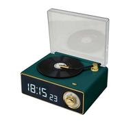 Bigben enceinte bluetooth réveil en forme de tourne disque vert foncé
