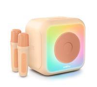 Bigben Connected Enceinte karaoké lumineuse – Bluetooth 30W, 2 micros sans fil, batt. Li‑ion – Pêche