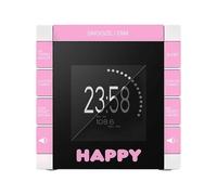BigBen Happy Cube - Radio-réveil - blanc, rose, motif