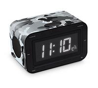 BigBen Interactive Radio réveil Enfant avec Grands Chiffres Design Camouflage, Gris, 16 x 10 x 9 cm