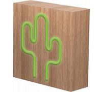 Bigben Interactive Enceinte Bluetooth CBLNEONCACTS – LED néon vert, figurine cactus bois