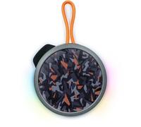 BIGBEN Party - Enceinte Bluetooth ronde avec dragonne et effets lumineux - 15W - Gris et orange camouflage