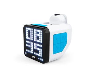 Bigben Réveil Cube projecteur Blanc et Bleu RCUBEBCBL