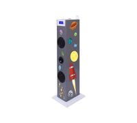 BIGBEN TW5GSTICK Tour de son multimedia avec micro et 250 Stickers - 2 x 10W RMS - Port USB - Gris