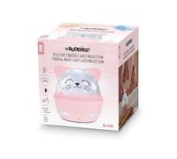 Bigben Veilleuse musicale sans fil Mia – Projection 360° chat, 13 films, 8 mélodies – Blanc/Rose
