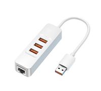 BIGBIG WON Multiprise USB, Hub USB 3.0, Station d'accueil A avec 3 Ports USB3.0 et 1 Port Ethernet RJ45 Gigabit Adaptateur Compatible PS4, Mac, Surface Pro, Mac Mini, XPS 15 Autres Périphériques
