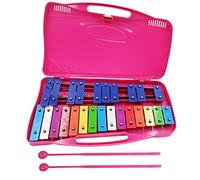 BIGBILLION Xylophone Glockenspiel Instrument de percussion en métal à 25 notes avec étui et deux maillets sûrs, instrument de musique parfaitement accordé pour enfants, tout-petits, adultes,