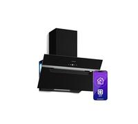 Klarstein BigBite Hotte Aspirante 60 cm Hotte Décorative 417 m³/h A+++ LED 3 Vitesses Tactile Recyclage/Évacuation Design Verre