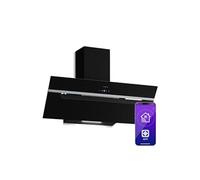 Klarstein BigBite Hotte Aspirante 90 cm - Hotte Décorative 417 m³/h A+++ LED 3 Vitesses & Boost Recyclage ou Évacuation Noir
