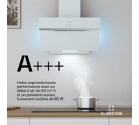 BigBite hotte inclinée | mode évacuation et recirculation | verre de sécurité | 417 m³/h | 60 cm A+++
