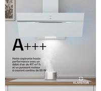 BigBite hotte inclinée | mode extraction et recyclage | verre de sécurité | 417 m³/h | 90 cm A+++