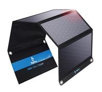 BigBlue 28W Chargeur Solaire Pliable, 2 USB C + 1 USB A Ports Total 5V/4,8A | Panneau Solaire Portable Imperméable IP44 Compatible avec iPhone, iPad, Samsung, Huawei, Xiaomi, pour Voyage Urgence