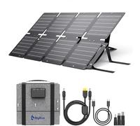 BigBlue ETFE Chargeur Solaire Pliable 60W QC3.0+PD45W+CC Sortie 22,2V | Panneau Solaire Portable étanche IP68 avec Support d'angle pour Camping Compatible Smartphone Tablette Station d'alimentation